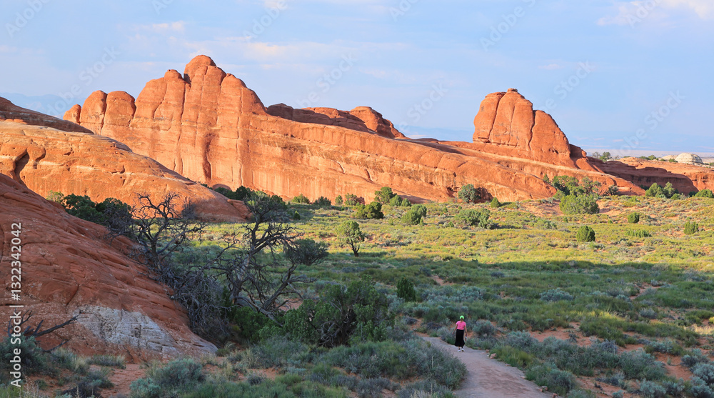 Fototapeta premium Arches National Park: Trail to Pine Tree arch.