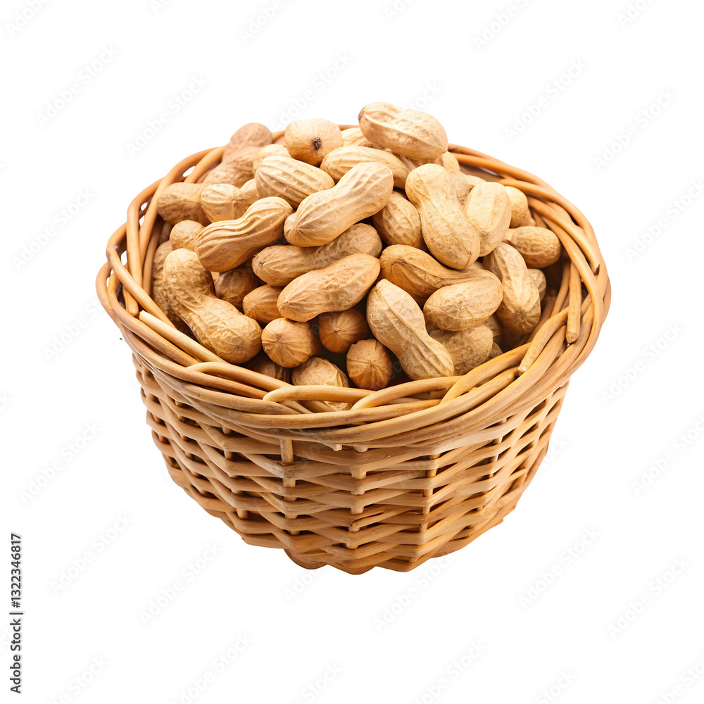 Rustic Elegance: A Basket of Raw Peanuts Rustic Elegance: A Basket of Raw Peanuts