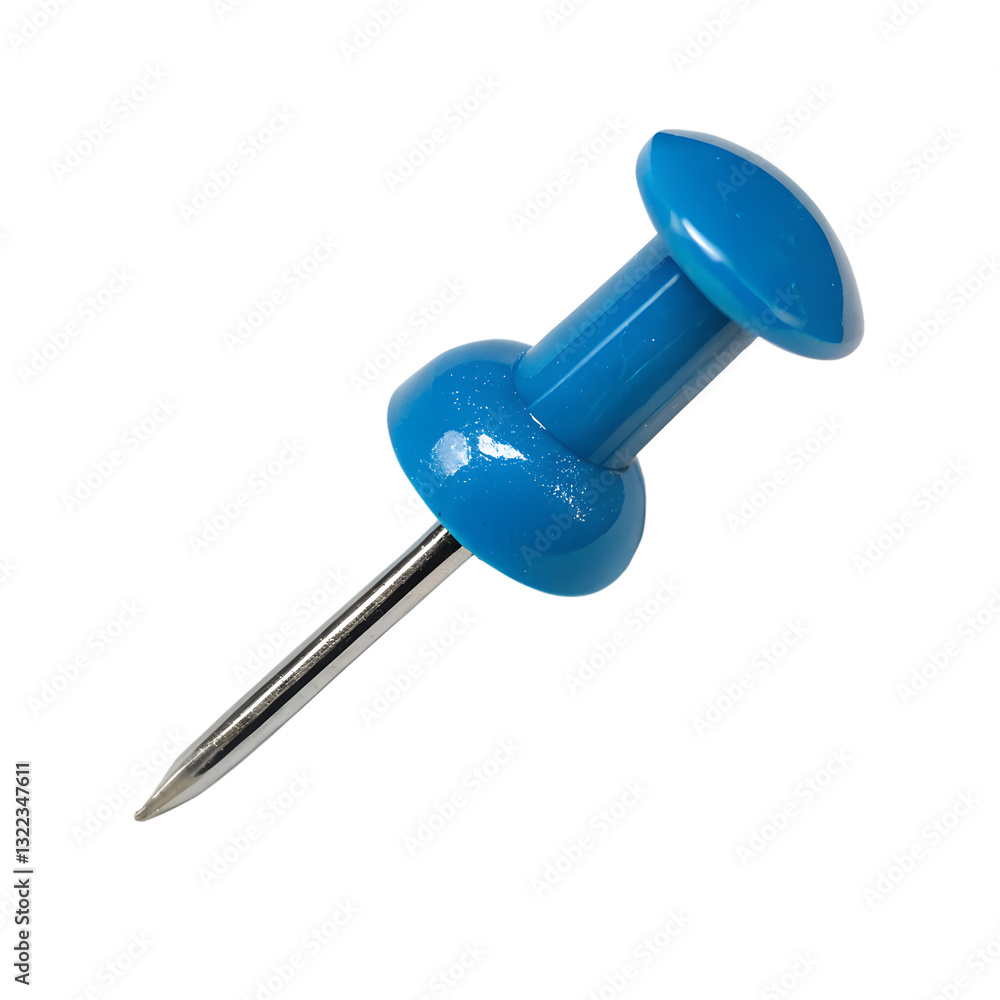 Blue Push Pin Thumbtack Isolated on Transparent Background Blue Push Pin Thumbtack Isolated on Transparent Background