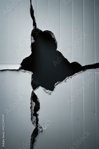 oilcloth damaged substandard wall covering. grunge backdrop. flooring. empty space. Crack in the material. separation at the seam. hole in the fabric. straight rectangular cut hole slit. frame