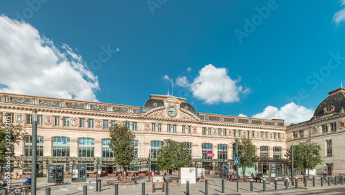 Monumental facade of Gare de Toulouse-Matabiau timelapse hyperlapse, France photo