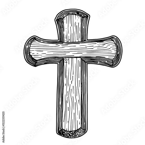 Intricate woodgrain cross design perfect for tattoo or packaging applications