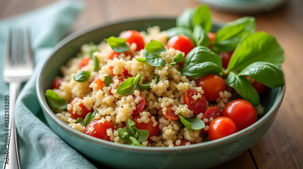 Bright Fresh Couscous Salad with Cherry Tomatoes Basil Bowl Bright Fresh Couscous Salad with Cherry Tomatoes Basil Bowl