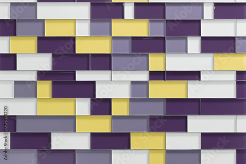 Geometric Symphony: A modern architectural display of colorful, rectangular tiles creating a visually captivating and patterned surface, evoking a sense of artistic design.