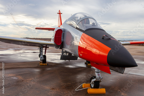 Military jet on display at Torrejon Air Base in Spain photo