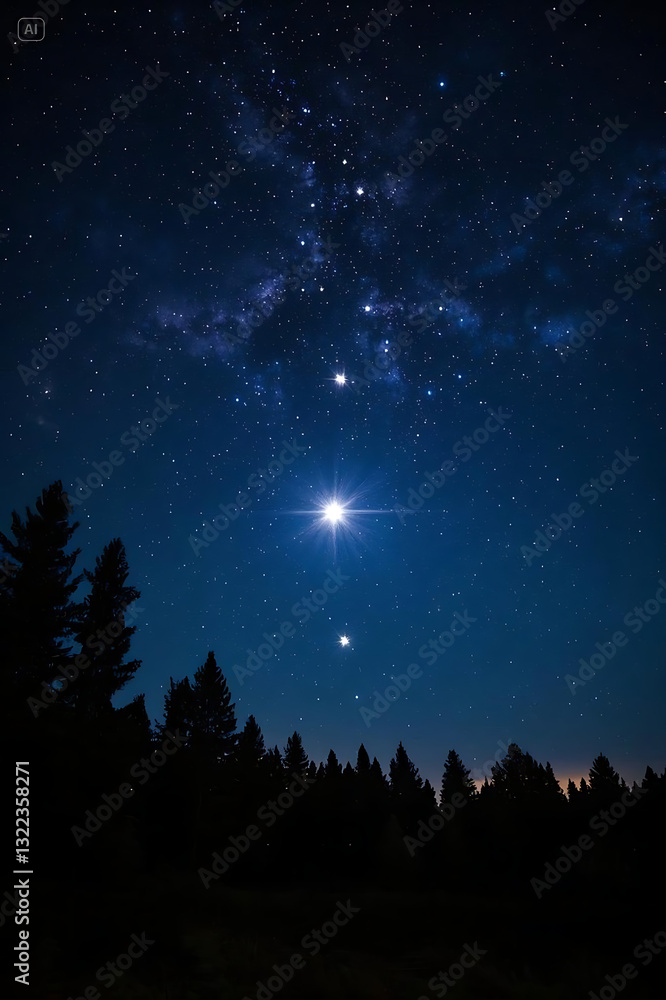 Naklejka premium Night sky with stars background