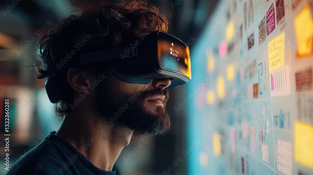 Man Experiencing Immersive Virtual Reality Man Experiencing Immersive Virtual Reality