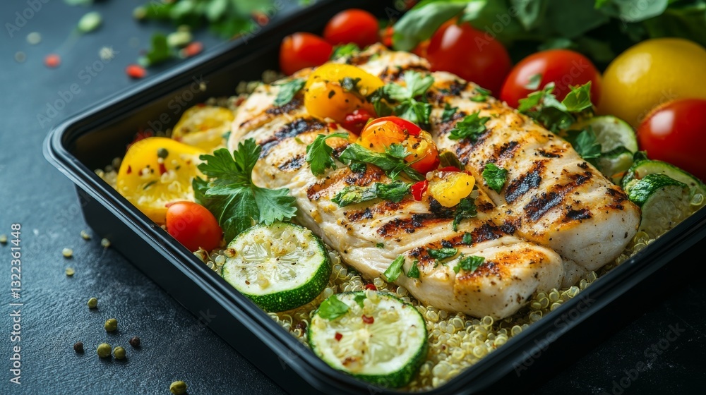 Grilled Chicken and Fresh Vegetables Presented in a Healthy Meal Prep Container Grilled Chicken and Fresh Vegetables Presented in a Healthy Meal Prep Container