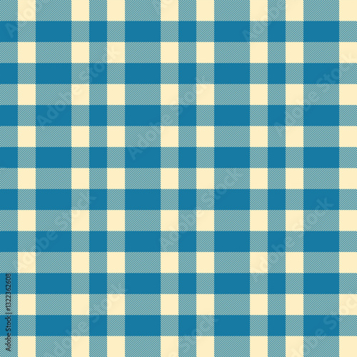 Blue Scotland textile seamless pattern. Fabric texture check tartan plaid. Abstract geometric background for cloth, card, fabric. Monochrome graphic repeating design. Modern squared ornament.