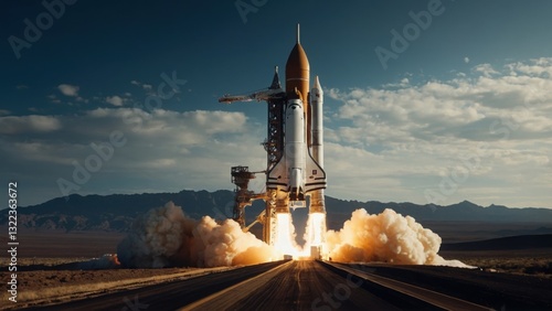 The rocket’s powerful departure leaves Earth’s atmosphere for the cosmic frontier