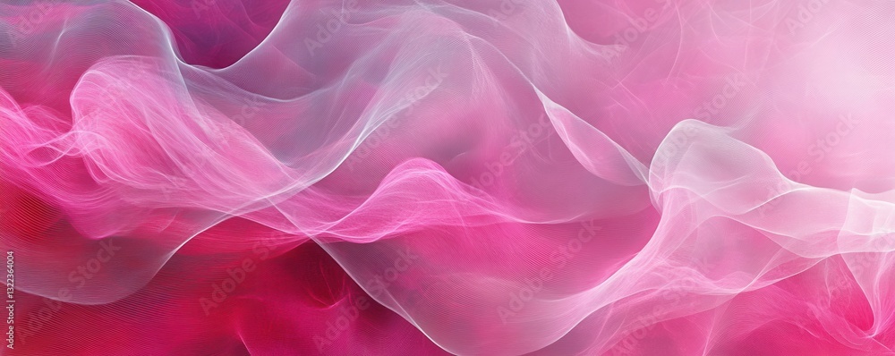 Fototapeta premium Abstract Pink Waves with Smooth Curves