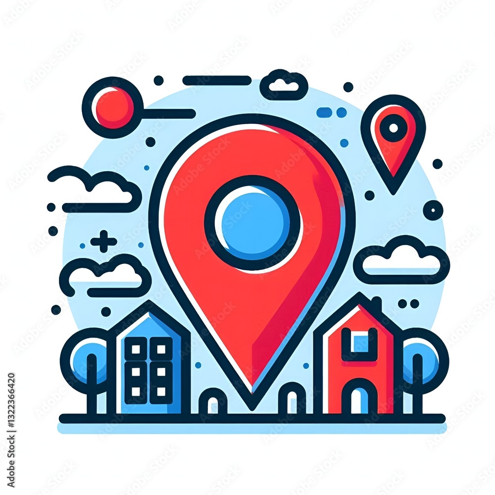 Fototapeta premium city map pointer