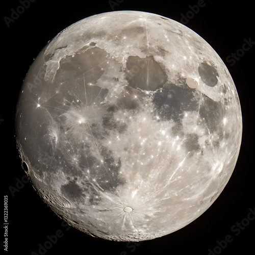 Full Moon Isolated on Transparent Background