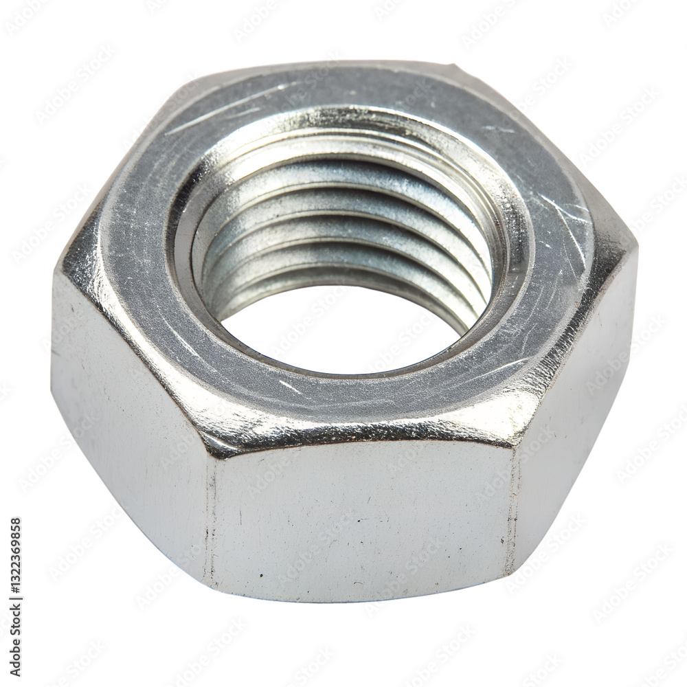 Hex Nut Isolated on Transparent Background.. Hex Nut Isolated on Transparent Background..