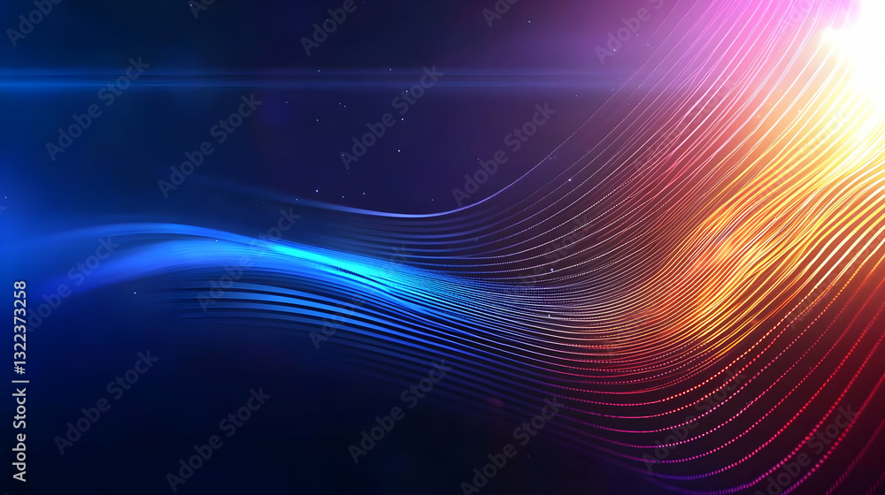 Abstract digital wavy particle background with dynamic flowing lights creating a vibrant blue and golden gradient texture with lens flare and modern Abstract digital wavy particle background with dynamic flowing lights creating a vibrant blue and golden gradient texture with lens flare and modern