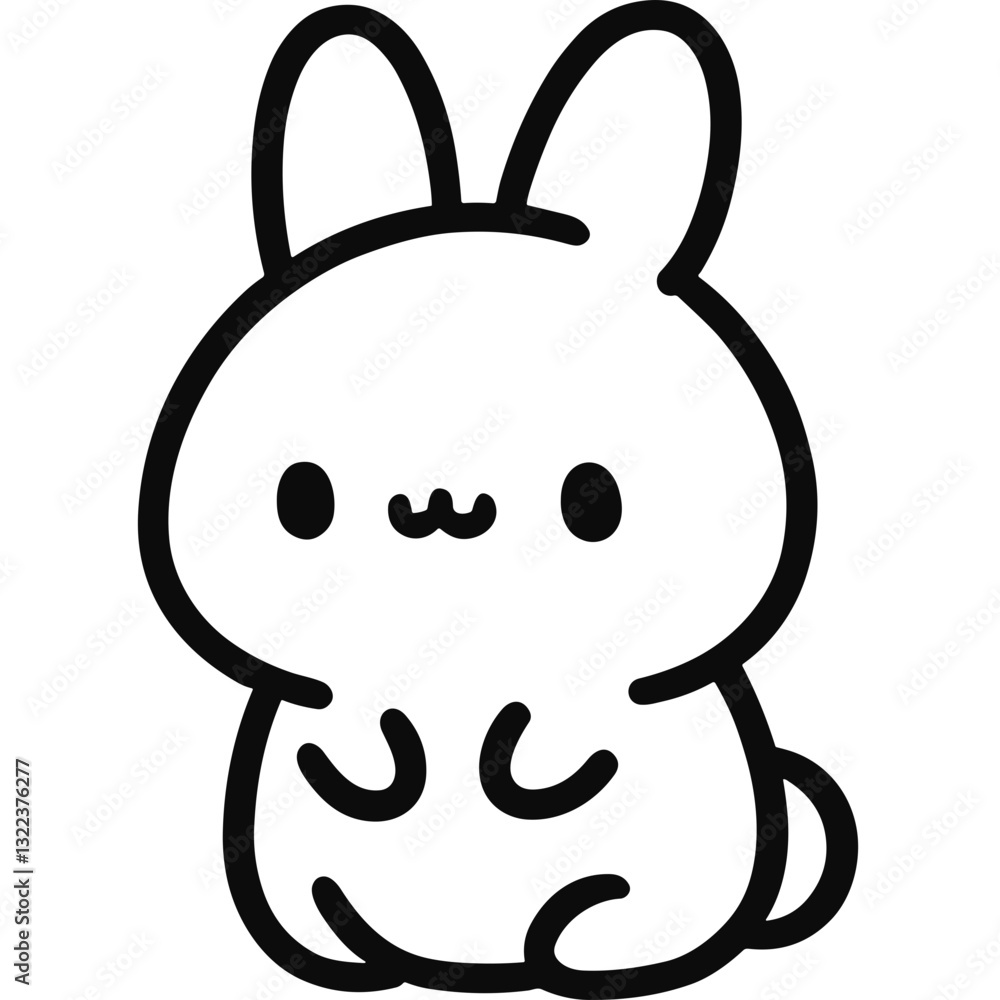 Cartoon rabbit illustration features a cute rabbit with a simple design and bold outlines creating a charming cartoon animal drawing of a kawaii bunny Cartoon rabbit illustration features a cute rabbit with a simple design and bold outlines creating a charming cartoon animal drawing of a kawaii bunny