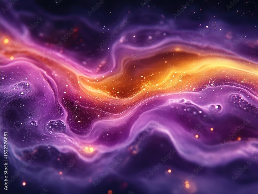 Obraz premium Vibrant cosmic nebula with swirling colors and glowing stars, representing the beauty of space