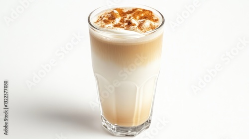 Creamy Cinnamon Latte in Glass Delicious Coffee Drink