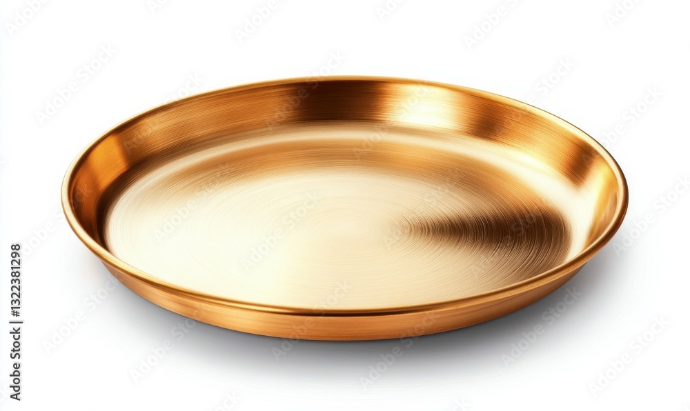 Golden metal plate isolated on white background Golden metal plate isolated on white background