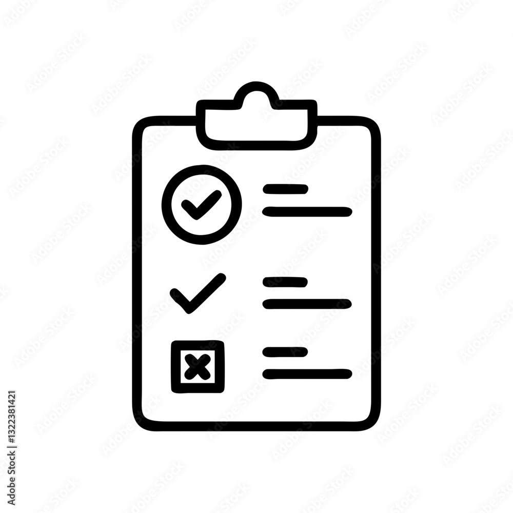 Fototapeta premium Examination test checklist symbolizing assessment and evaluation in education
