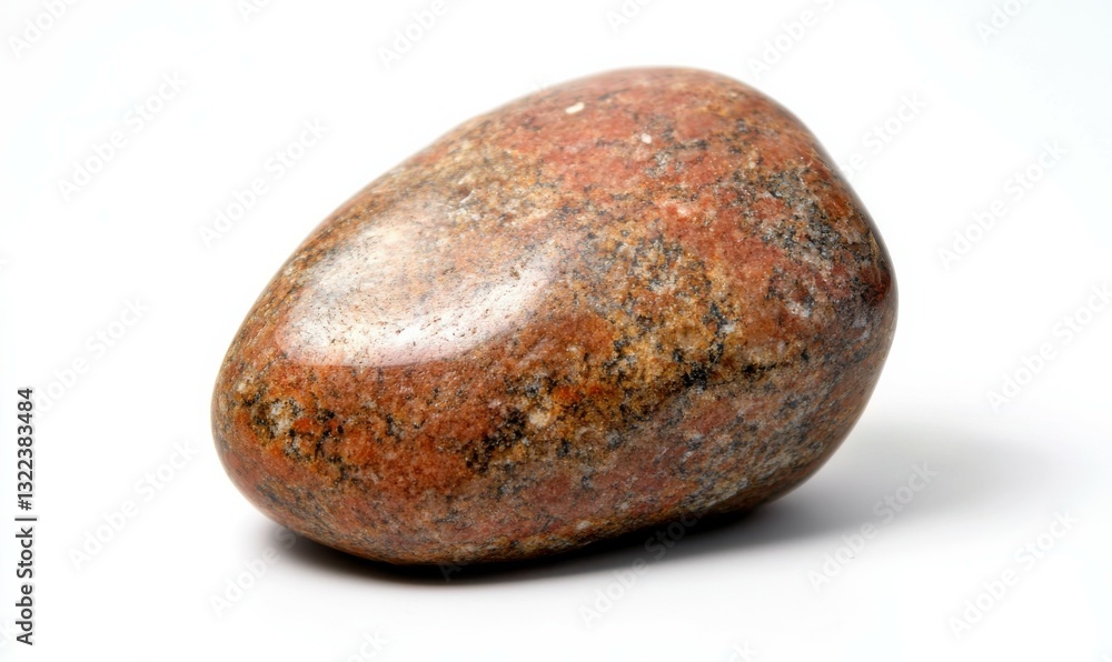 A polished stone isolated on a white background A polished stone isolated on a white background