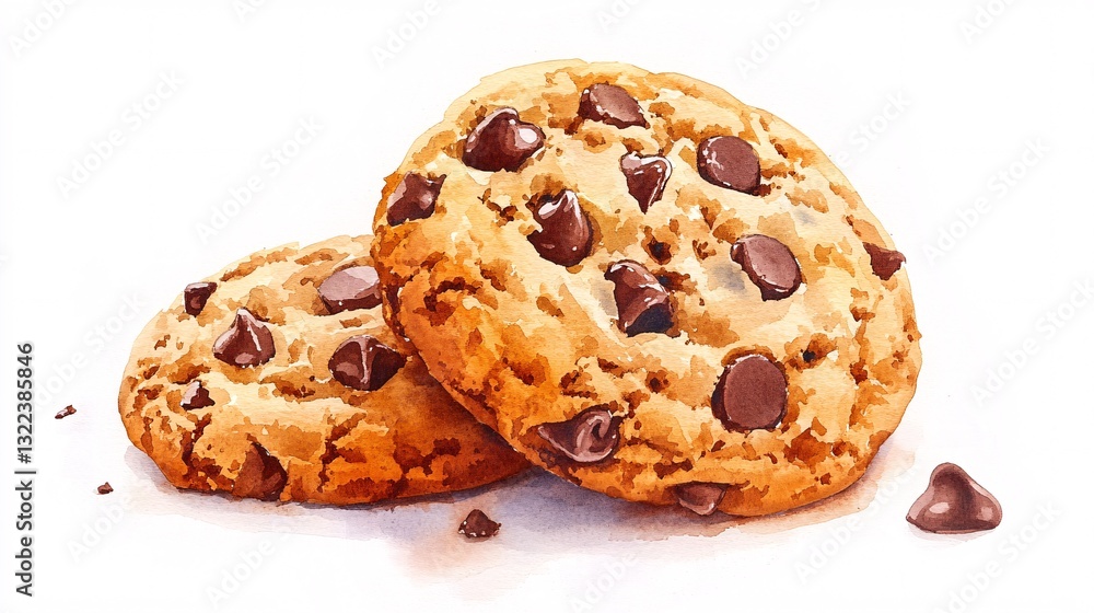 Delicious chocolate chip cookies freshly baked and ready to enjoy with a warm glass of milk Delicious chocolate chip cookies freshly baked and ready to enjoy with a warm glass of milk