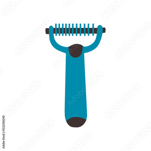 Pet care tool on a white isolated background. Shedding Comb