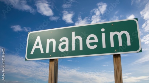 Anaheim Green Road Sign – California – USA