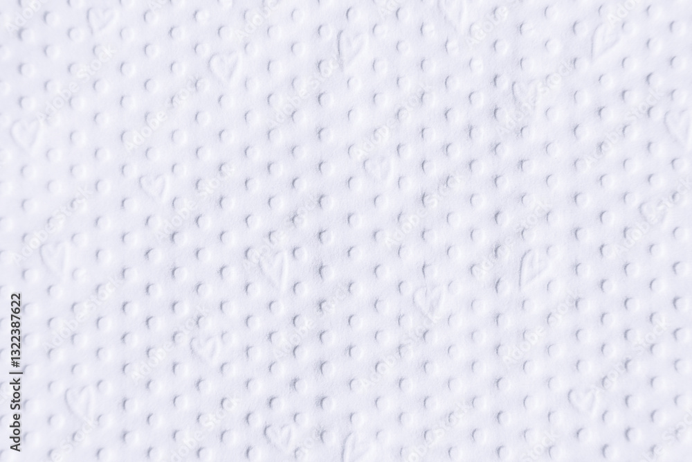 Fototapeta premium white paper background with embossed dots and hearts, copy space, textured pattern