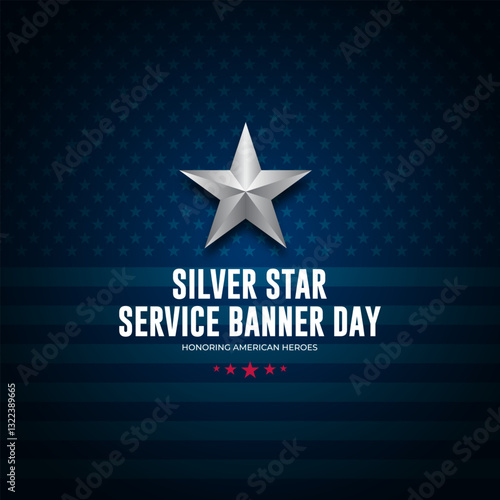 Happy National Silver Star Service Banner Day Background Design Illustration