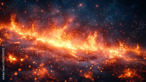 Wallpaper Mural Bright orange galaxy with a lot of fire and stars. The fire is very bright and the stars are scattered throughout the galaxy Torontodigital.ca