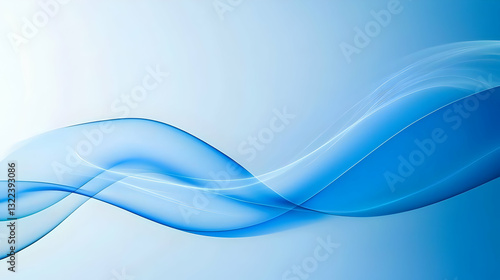 Abstract Blue Wave Design on a Light Blue Background Elegant Flowing Shape with Soft Light and Smooth Curves Modern Digital Art for Wallpaper or