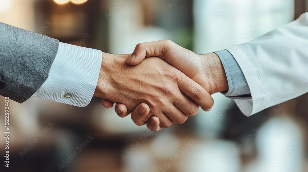 Businessman and doctor shaking hands. Businessman and doctor shaking hands.