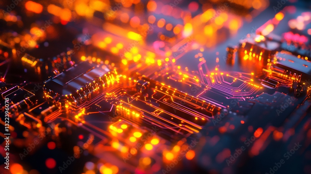 Fototapeta premium Abstract rendering of semiconductors showcasing dynamic shapes symbolic pathways for electronic conductivity