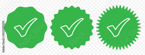 CheckMark vector icon. Set of simple check mark. Green check mark icon. Tick symbol. Accept okay symbol for improvement or checklist design. Correct vote choice symbol. Vector illustration