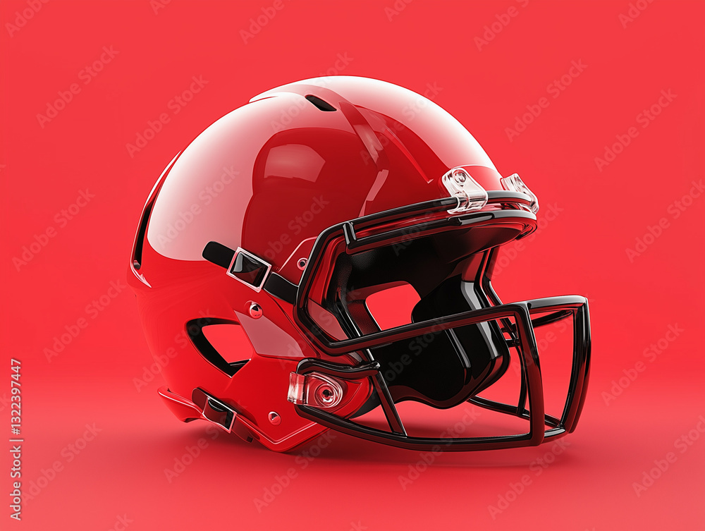 Fototapeta premium 3D football helmet isolated on a solid color background