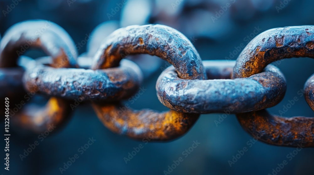 Close-up of a rusty, weathered chain. Close-up of a rusty, weathered chain.