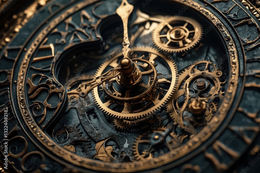 Obraz premium Intricate details of a vintage clock its elegant mechanics