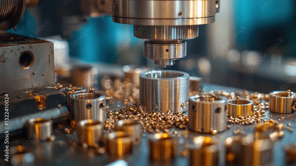 Close-up of CNC machine milling metal parts. Close-up of CNC machine milling metal parts.