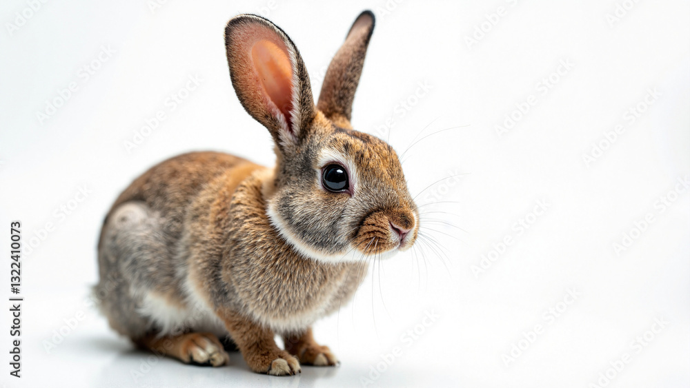 Charming Rabbit Isolated on White Background for Easter Promotions and Educational Use Charming Rabbit Isolated on White Background for Easter Promotions and Educational Use