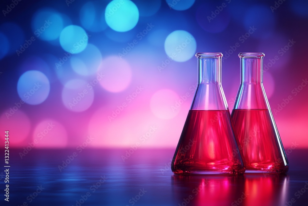 Surreal Medical Laboratory Featuring Illuminated Test Tubes and Flasks Surreal Medical Laboratory Featuring Illuminated Test Tubes and Flasks