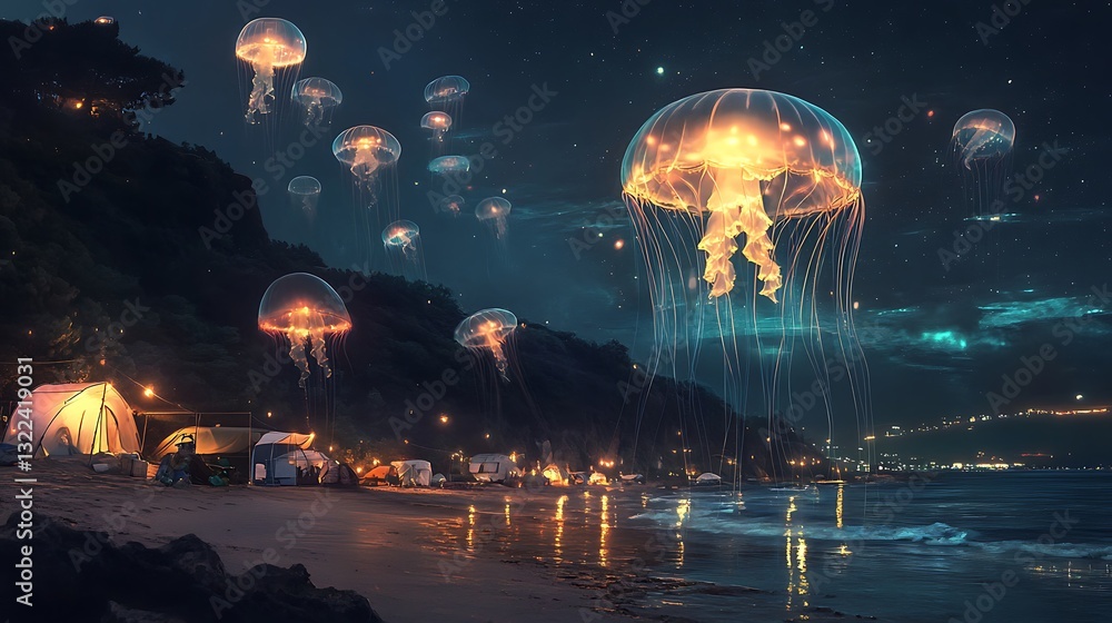 custom made wallpaper toronto digitaljellyfish in the sea