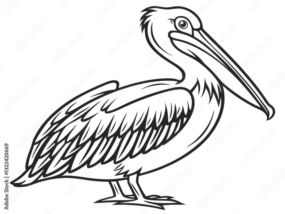 Fototapeta premium Pelican Vector Art Design for Wildlife Lovers