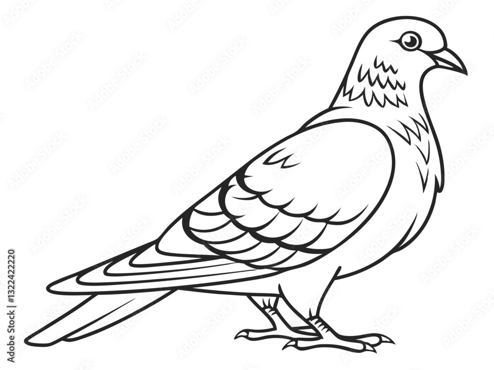Beautiful Pigeon Vector Illustration Beautiful Pigeon Vector Illustration