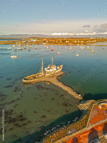 Wallpaper Mural Old ship docked in Ushuaia Bay, End of the World Torontodigital.ca