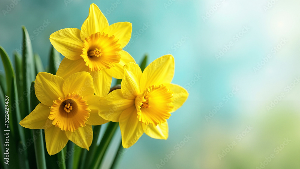 Vibrant Daffodil Flowers in Full Bloom - Perfect for Easter Marketing, Gardening, and Spring Decor Vibrant Daffodil Flowers in Full Bloom - Perfect for Easter Marketing, Gardening, and Spring Decor