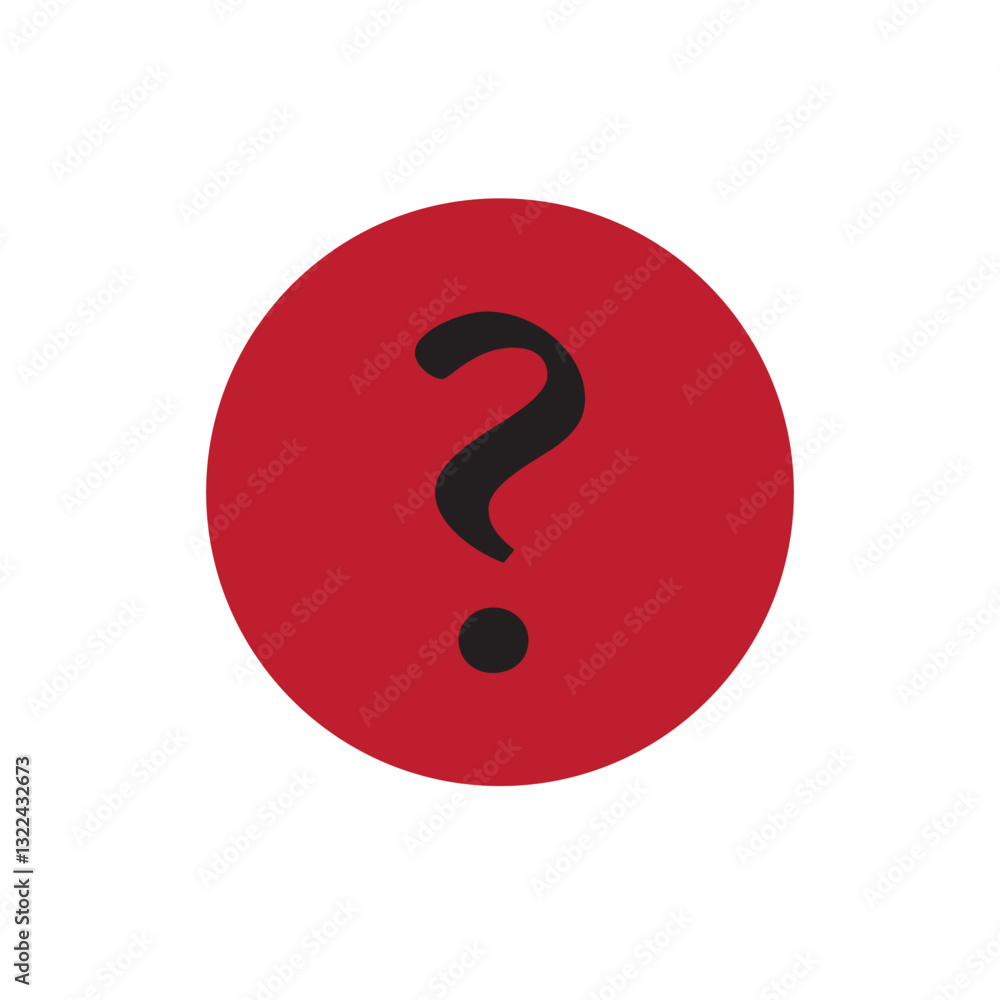 A red circle featuring a prominent question mark in the center, symbolizing inquiry or uncertainty A red circle featuring a prominent question mark in the center, symbolizing inquiry or uncertainty