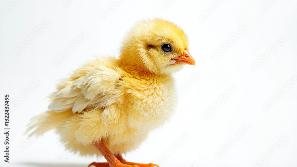 Adorable Baby Chick on White Background - Perfect for Easter Marketing, Greeting Cards, and Children's Products Adorable Baby Chick on White Background - Perfect for Easter Marketing, Greeting Cards, and Children's Products