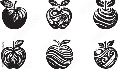 Apple Clipart Collection – Detailed and Stylized Fruit Illustrations