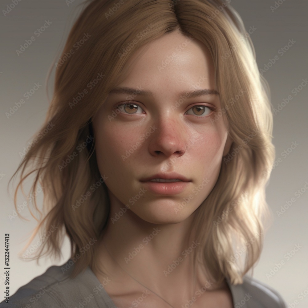 A highly detailed, hyper-realistic close-up portrait of an AI-generated human face. This digital artwork features lifelike skin textures, expressive eyes, and natural lighting. A highly detailed, hyper-realistic close-up portrait of an AI-generated human face. This digital artwork features lifelike skin textures, expressive eyes, and natural lighting.